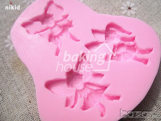  3 феи фея ангели феички форма силиконов молд за украса декор с фондан шоколад торта, снимка 3 - Форми - 13303555