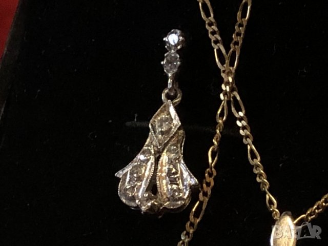 Обеци и медальон от платина с диаманти Злато Платина Диаманти Бижута, снимка 3 - Обеци - 23308193