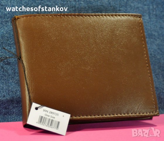 "Livergy"  Mens Brown Real Leather Wallet, снимка 1 - Портфейли, портмонета - 25156572