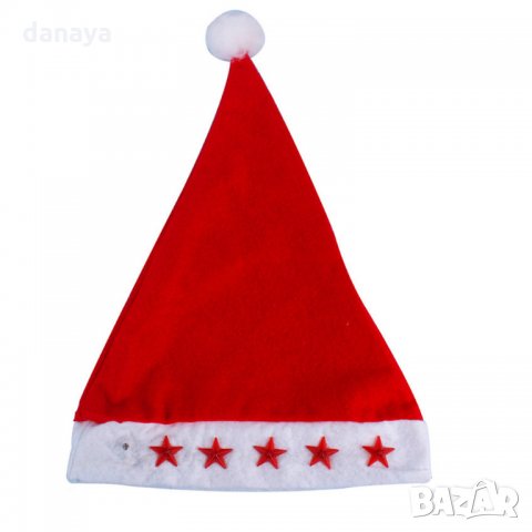 602 Коледна шапка със светещи звездички светеща парти шапка 37см, снимка 4 - Шапки - 23319668