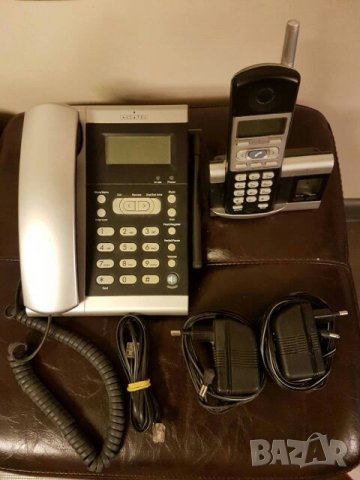 Телефон Алкател с допълнителна слушалка, снимка 2 - Стационарни телефони и факсове - 22819666