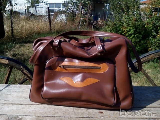 Стар кожен сак,чанта, снимка 1 - Антикварни и старинни предмети - 19315218