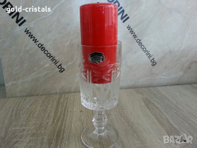 Кристална чаша свещник, снимка 4 - Вази - 24069628