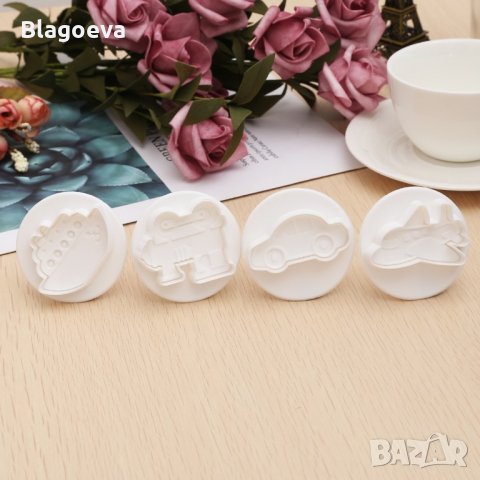 Резци с бутало – превозни средства: корабче, количка, самолетче и влакче, снимка 3 - Форми - 22166417