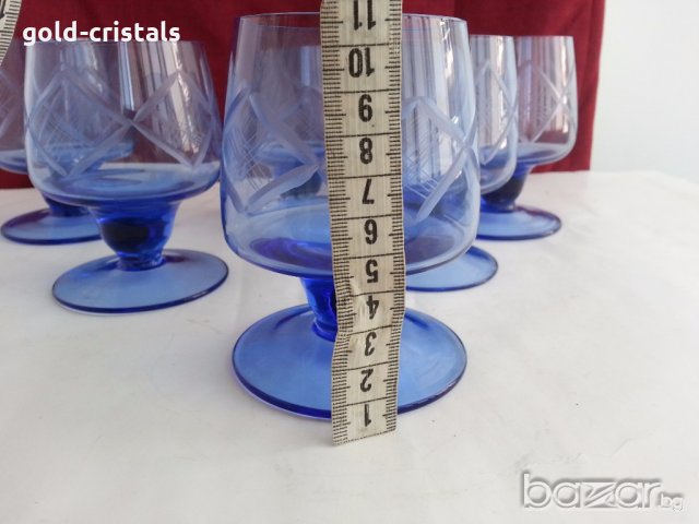Стъклени чаши кобалт, снимка 11 - Антикварни и старинни предмети - 19293165