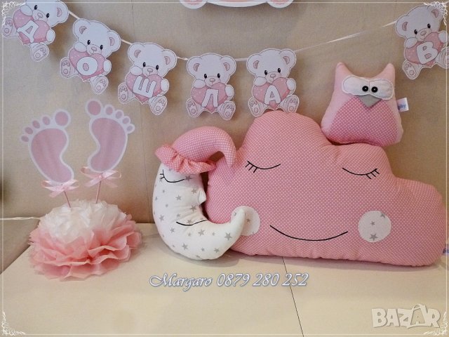 Украса и възглавнички за посрещане на новородено бебе у дома - розово, снимка 2 - Други - 24480051