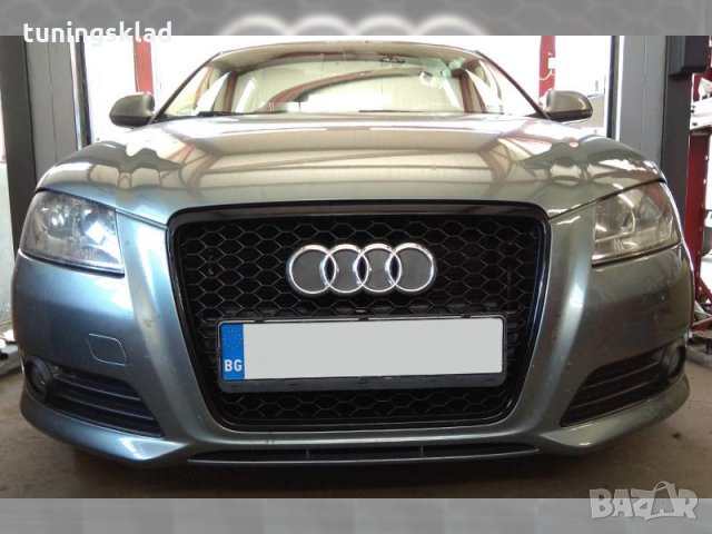 ЧЕРНА РЕШЕТКА ЗА AUDI A3 (2009-2011) ТИП RS БЕЗ ОТВОРИ ЗА ПАРКТРОНИК, снимка 2 - Аксесоари и консумативи - 23664887