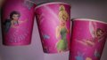Розов фон Зън зън камбанките Tinkerbell 10 бр картонени чаши парти рожден ден, снимка 1 - Чаши - 18487948