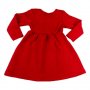 Рокля, Клин, Плътен сет, Комплект, Долнище, Червен, Есенна рокля, За момиче, 3 - 7 години , снимка 1