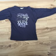 Детска блуза TOM TAILOR оригинал, с надпис и камъчета, размер L/164см, снимка 2 - Детски Блузи и туники - 11118333