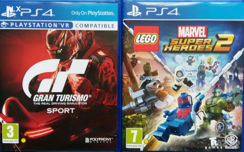 Gran Turismo Sport Lego marvel super heroes 2 игри за ps4 playstation4, снимка 1