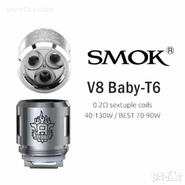 Smok TFV8 Baby T6 Coils 0.2ohm изпарителни глави за вейп , снимка 1