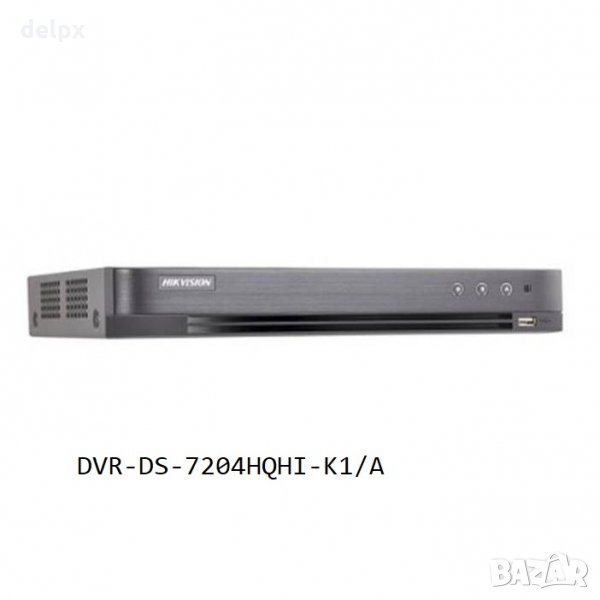 Записващо устройство DVR-DS-7204HQHI-K1/A за 4 камери 100/25 кадъра LAN ДУ, снимка 1