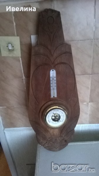 стара метеостанция-барометър и термометър, снимка 1