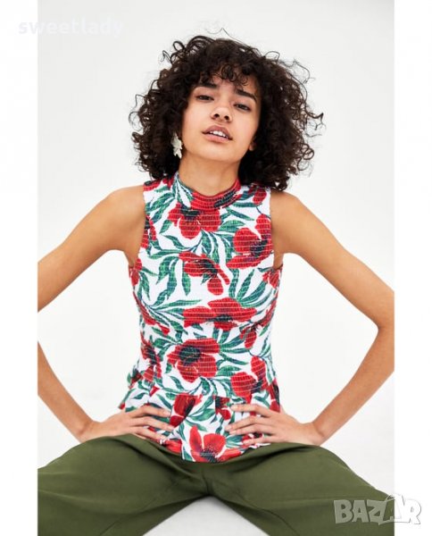  Zara-моден топ Флорал, снимка 1