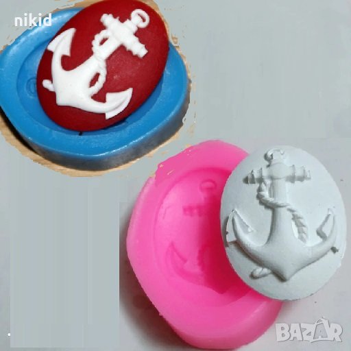 Котва с въже в овал силиконов молд за фондан украса торта декорация мъфин шоколад, снимка 1