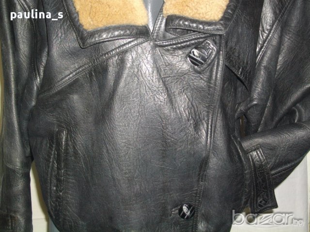 Естествена кожа / Дамско кожено яке с астраганена яка ”Da Vinci” leathers - 2XL/3XL  , снимка 2 - Якета - 15391194