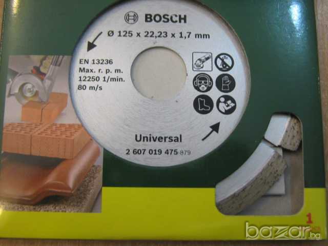 Диск за рязане"BOSCH/ф125х22,23х1,7мм/"на тухли,бетон и др., снимка 2 - Други инструменти - 7895089