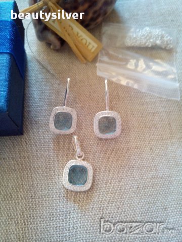 Сребърни стерлинги обеци и колие в стил ТHOMAS SABO, снимка 3 - Обеци - 11444573