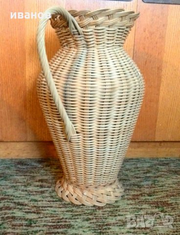 голяма плетена ваза, снимка 4 - Колекции - 22922513