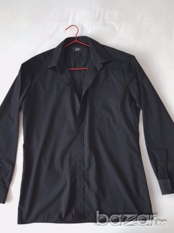 Черна мъжка риза Elite, М размер, снимка 3 - Ризи - 17956333