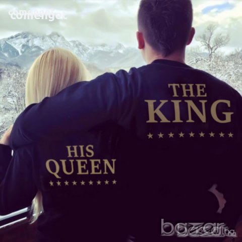 ЗА ВЛЮБЕНИ! LOVE БЛУЗИ ROYAL KING & QUEEN принт! ПОРЪЧАЙ модел С ТВОЯ ИДЕЯ, снимка 2 - Блузи с дълъг ръкав и пуловери - 15580206