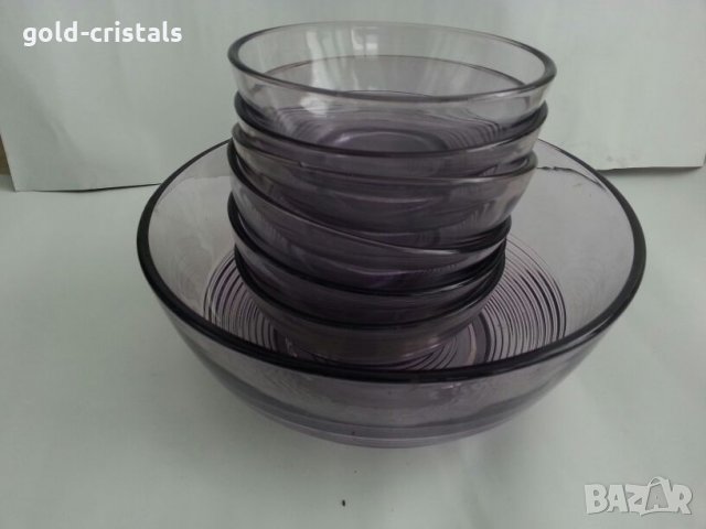 Стъклени купички и купа, снимка 7 - Антикварни и старинни предмети - 25525683