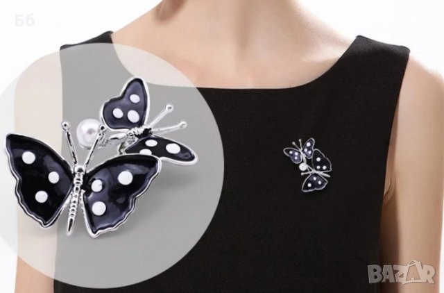 Брошка черни пеперуди