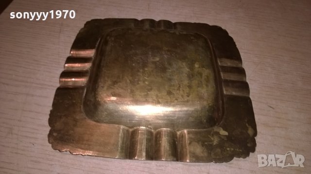 поръчан-ретро пепелник-мед/месинг-15х15х2см-внос швеицария, снимка 8 - Колекции - 22535534