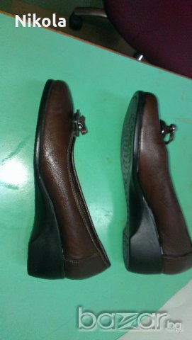  Ортопедични дамски кожени обувки - кафяви №38 , снимка 3 - Дамски ежедневни обувки - 18641195