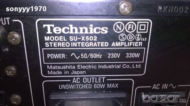 technics su-x502-made in japan-330watts-внос швеицария, снимка 17 - Ресийвъри, усилватели, смесителни пултове - 12553700
