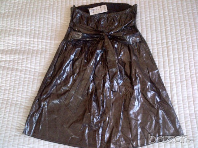 НОВА walG рокля памук сребриста металик S 36, снимка 2 - Рокли - 14077771