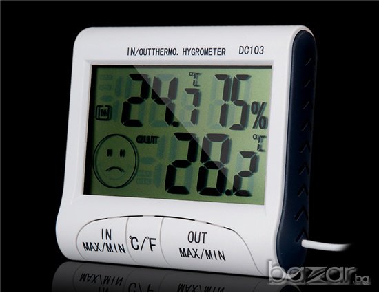 Термометър Dc103 външна вътрешна температура с влагомер