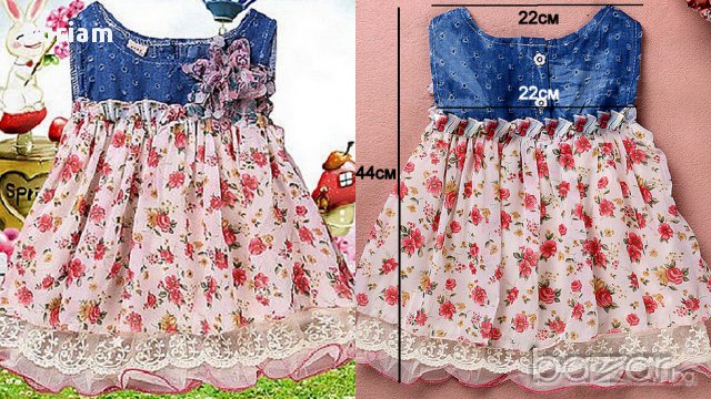 Детска рокличка от шифон с деним Floral 20лв.