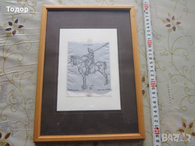 Уникална авторска картина Рицар върху тъкана каприна 