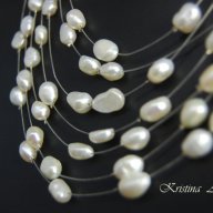 Колие 7реда бели естествени  перли , снимка 6 - Колиета, медальони, синджири - 6239268