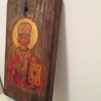 икона Свети Никола, снимка 2 - Антикварни и старинни предмети - 21754603