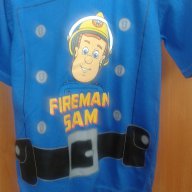 Нова детска синя тениска от Англия с Пожарникаря Сам-размер-5-6г-7-8г, снимка 3 - Детски тениски и потници - 9799760