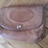 Стара чантичка за принадлежности с огледало -естествена кожа, снимка 1 - Чанти - 22231581