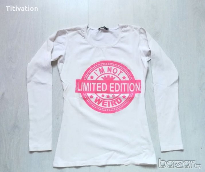 Бяла блуза с щампа, снимка 1