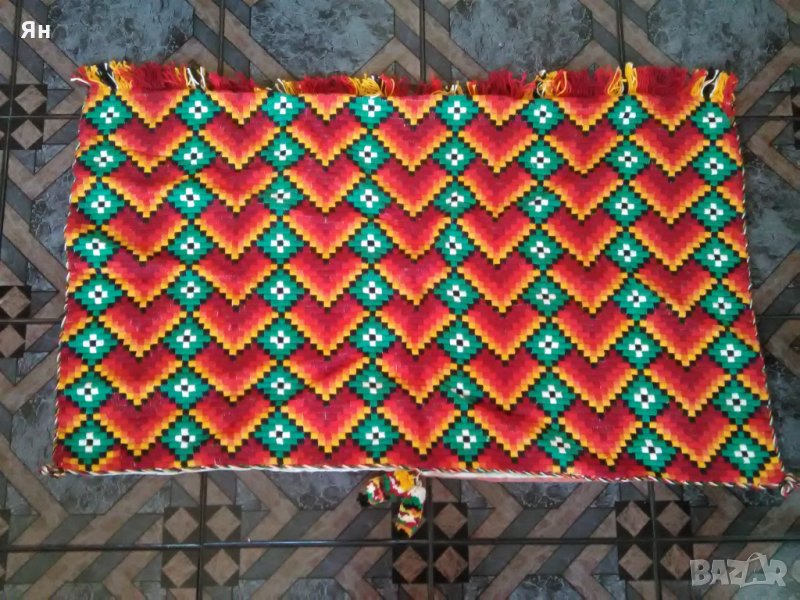 Старо Българско Ръчно Тъкано Извезано Пано/Гоблен/Килимче, снимка 1