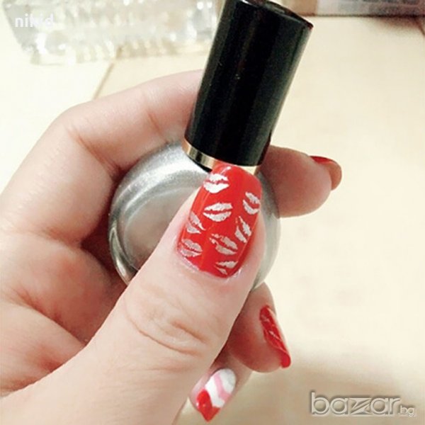 LULAA 6ML  сребрист златист лак подходящ за рисунки декорация плочка шаблон нокти маникюр, снимка 1