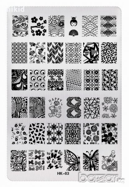 огромен Шаблон за щампа печати за нокти плочка HK-03 номер, снимка 1