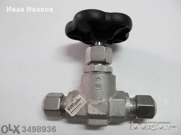 Кран  за високо налягане нераждаем до 400 бара, 400  атмосфери/  PN400, UA, 1.4571, DN8, снимка 1