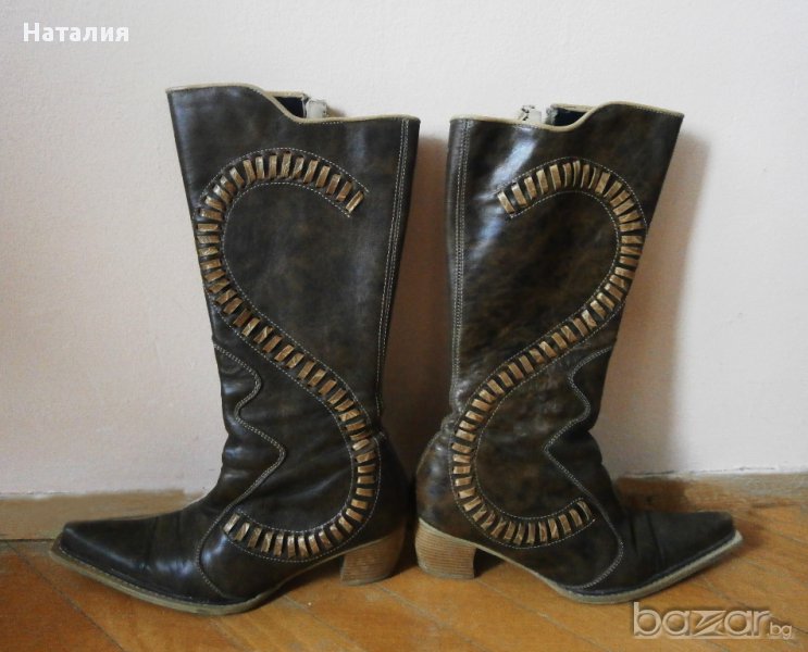  EЛЕГАНТНИ ДАМСКИ БОТУШИ ОТ ЕСТЕСТВЕНА КОЖА, снимка 1