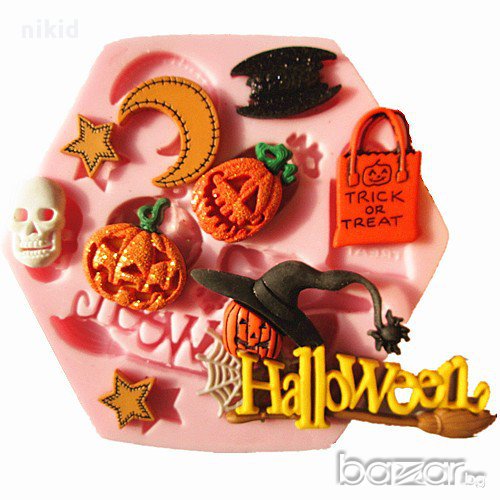 хелоуин хелуин halloween Бабаб Яга тиква череп силиконов молд за украса и декор торти и сладки за , снимка 1