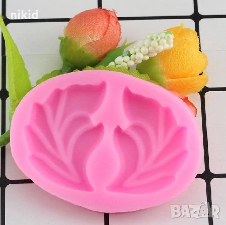 2 листенца ляво дясно силиконов молд форма декорация торта фондан шоколад и др.