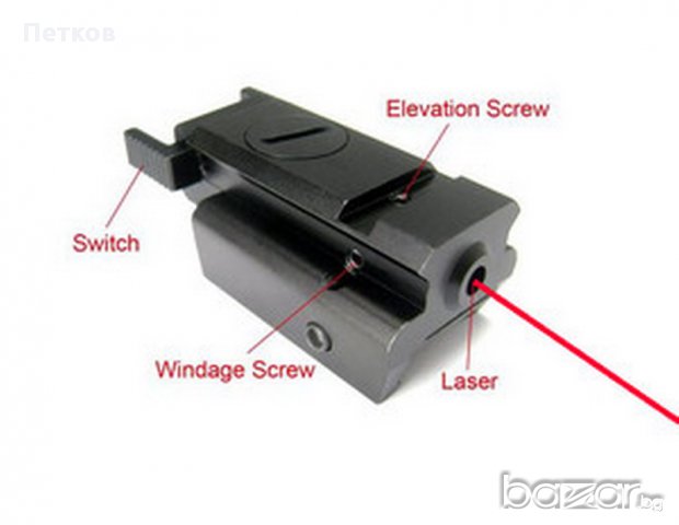 Лазерен мерник-червена точка за пистолети и пушки., снимка 1 - Бойно оръжие - 11774177