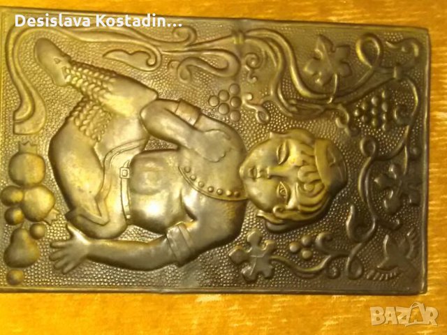Старо медно пано за декорация, снимка 3 - Антикварни и старинни предмети - 24365816