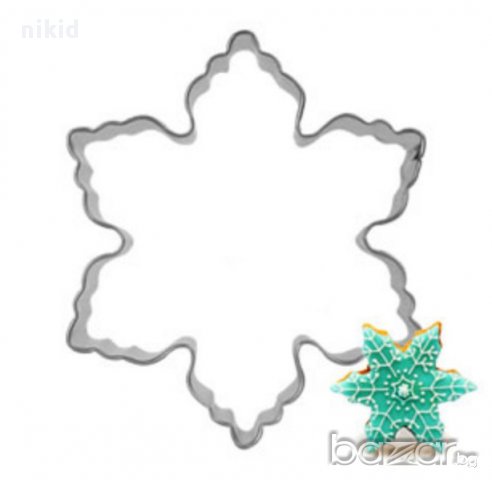 метална форма снежинка резец за украса с фондан захарно тесто сладки и др.
